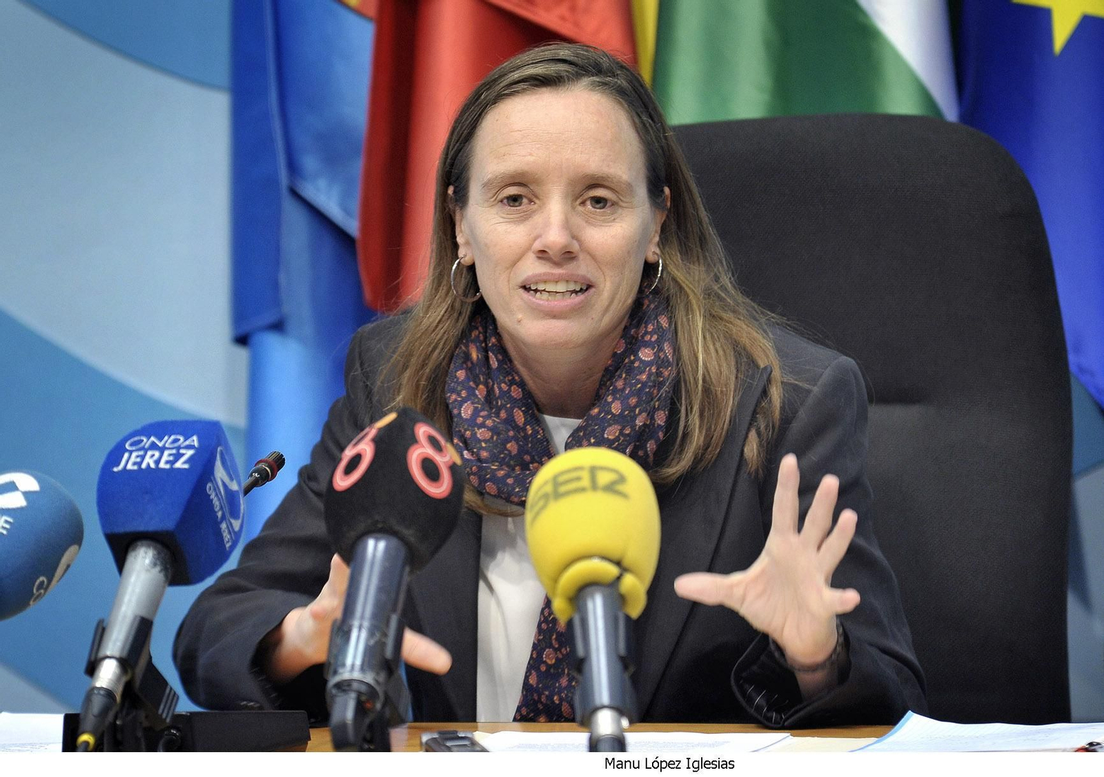 Laura Álvarez en una rueda de prensa.