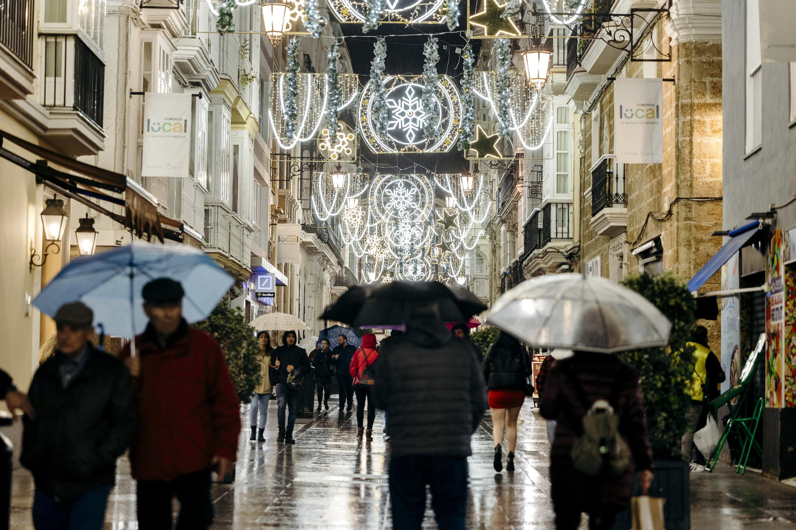 Las imágenes de la inauguración de la iluminación de navidad en Cádiz
