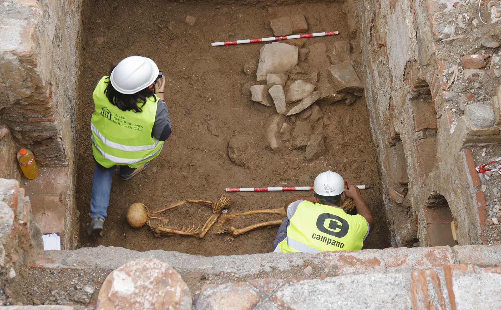 Imagen de los restos de uno de los esqueletos encontrados.