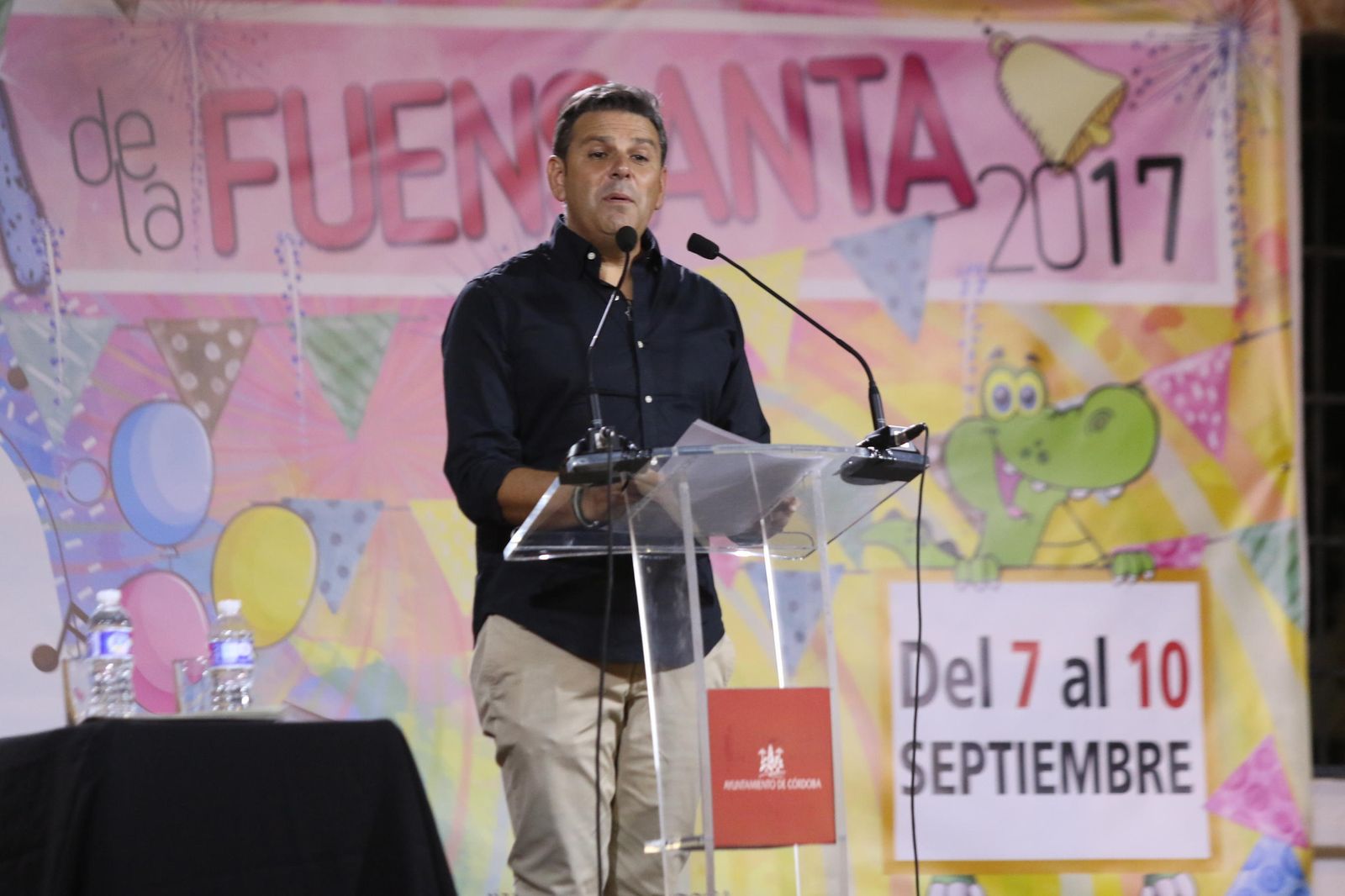 Antonio Manuel Rodríguez, durante su pregón de apertura de la Velá.