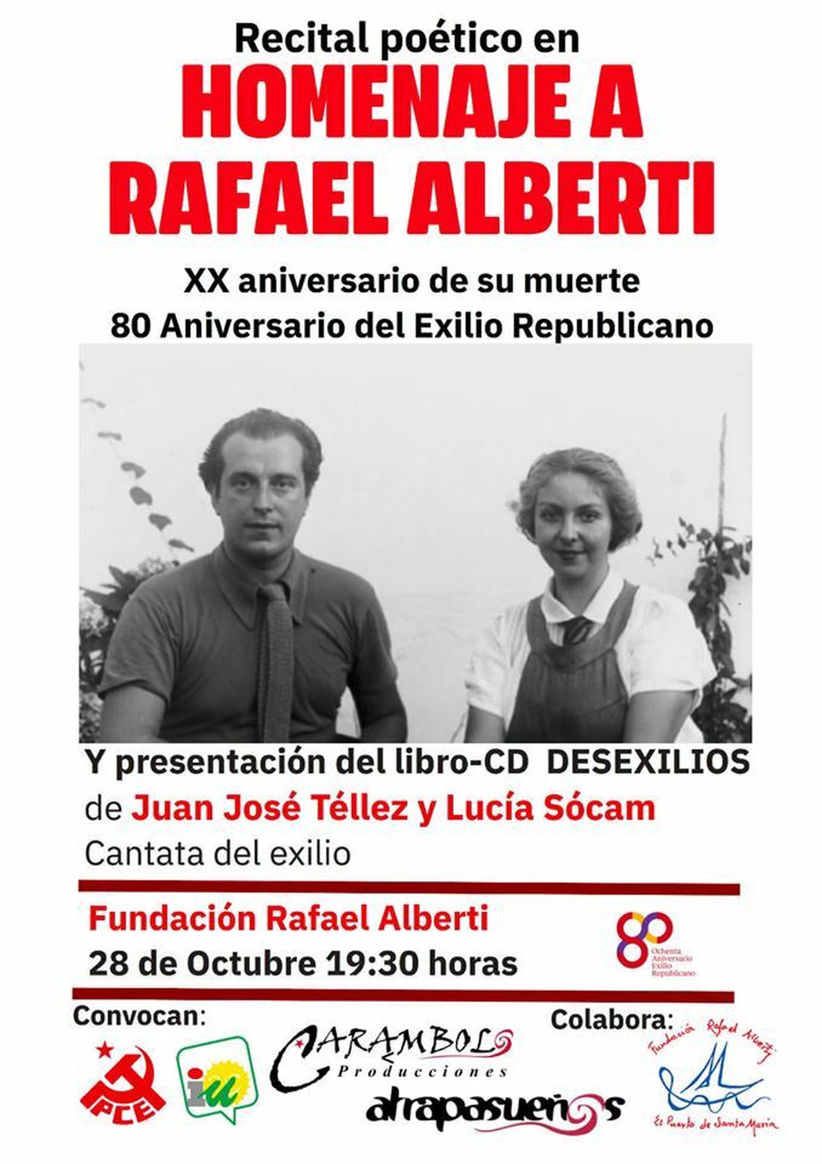 El cartel anunciador del homenaje poético que se celebra este lunes.