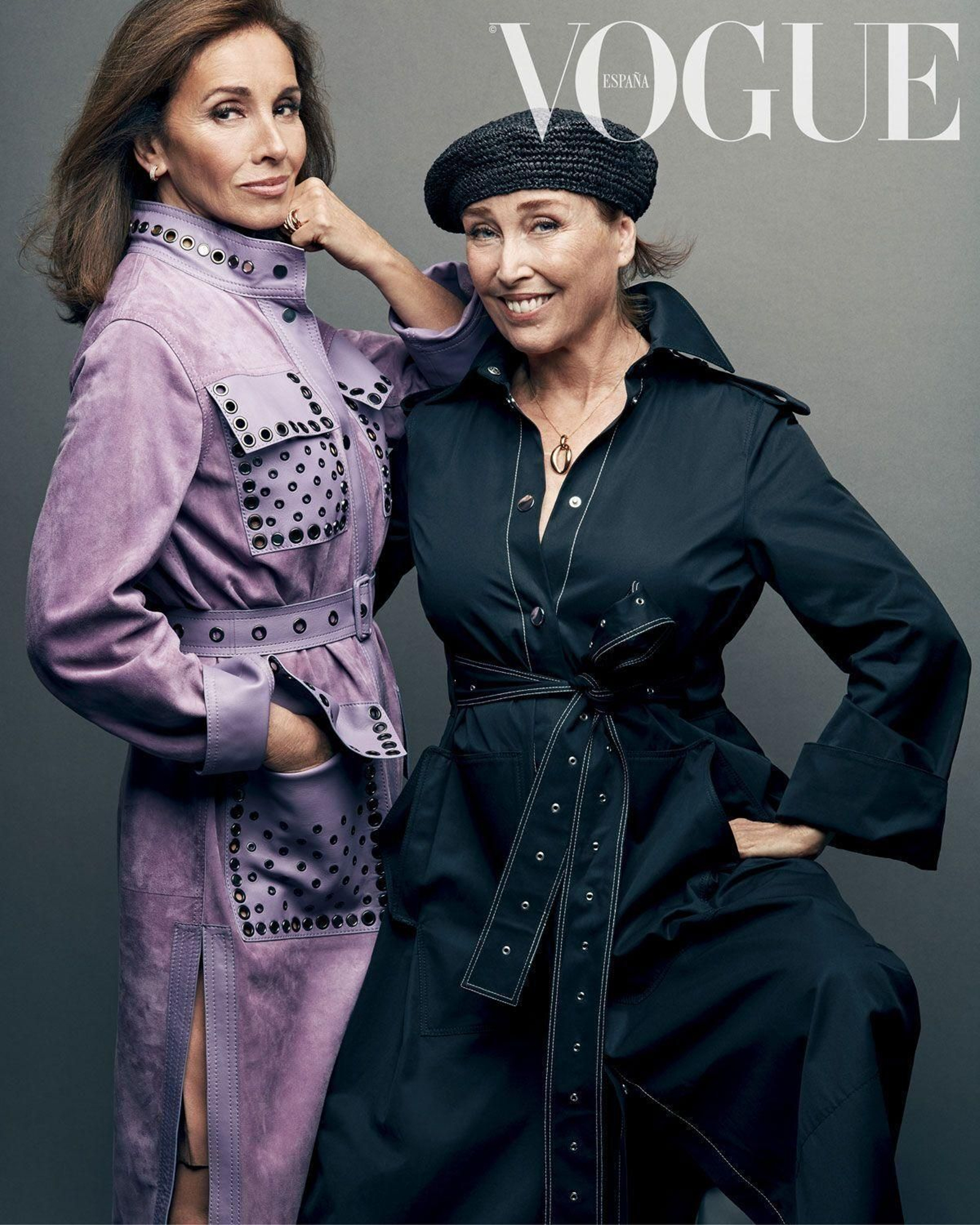 Verónica, con Ana Belén, en el reportaje sobre actrices para una revista de moda.