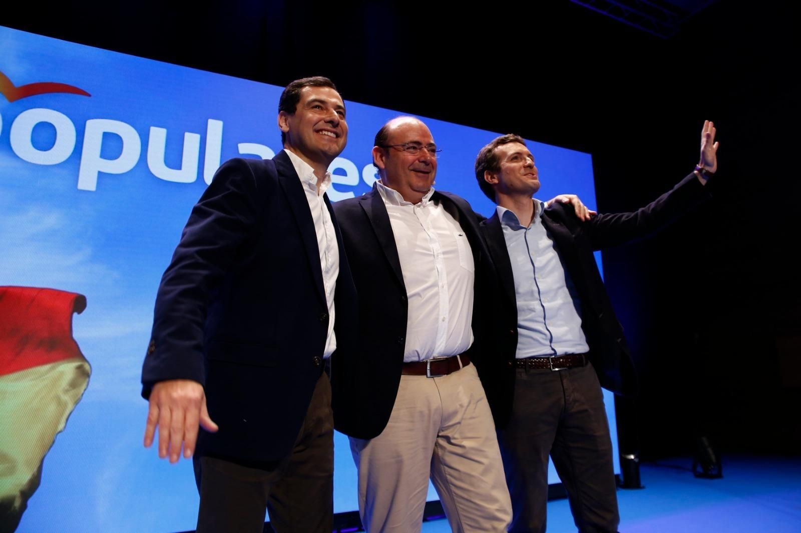 Juanma Moreno, Sebastián Pérez y Pablo Casado