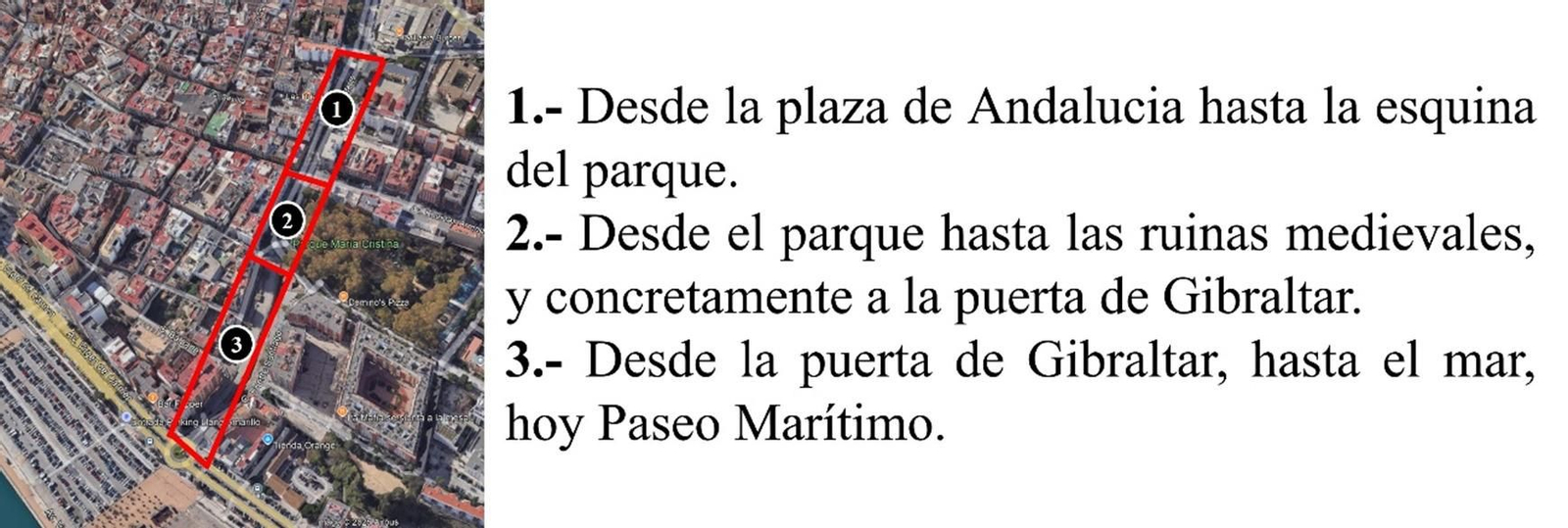  La zona en estudio y sus sectores.