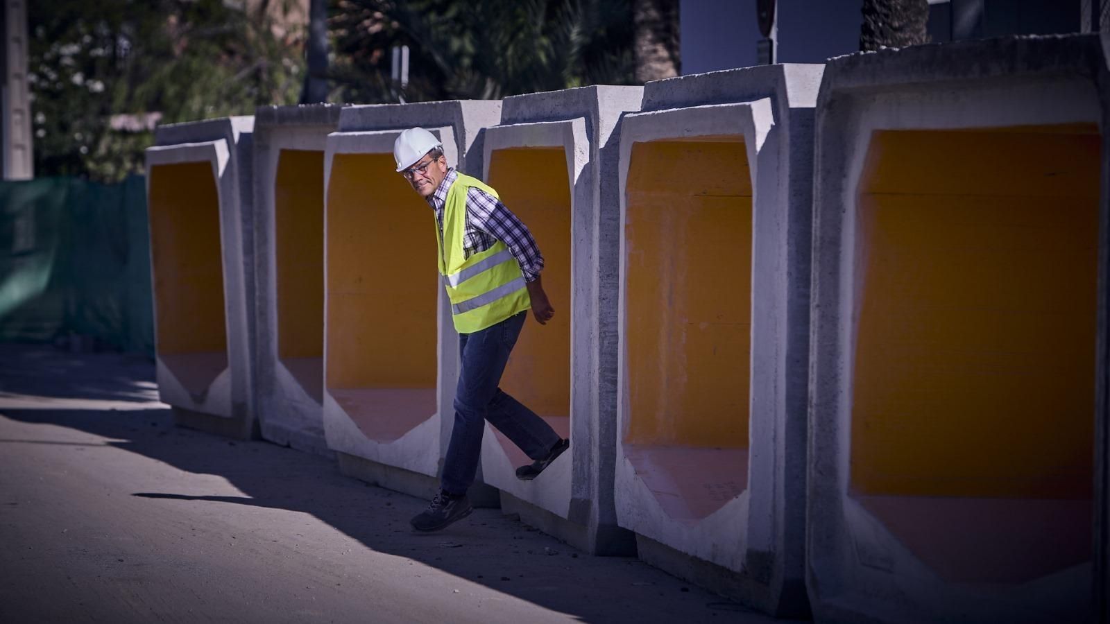 Los marcos de hormigón formarán las nuevas conducciones que llegarán hasta el tanque.