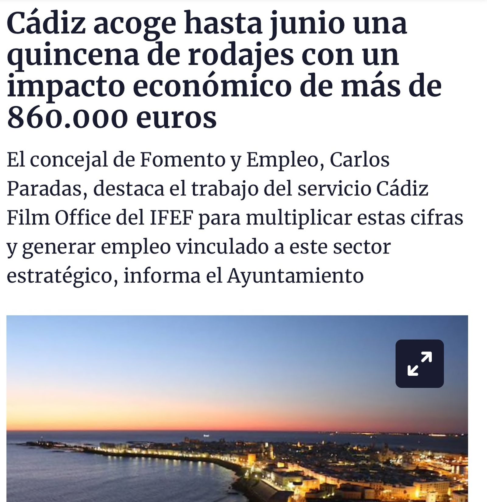 Rodajes en Cádiz. En la SER