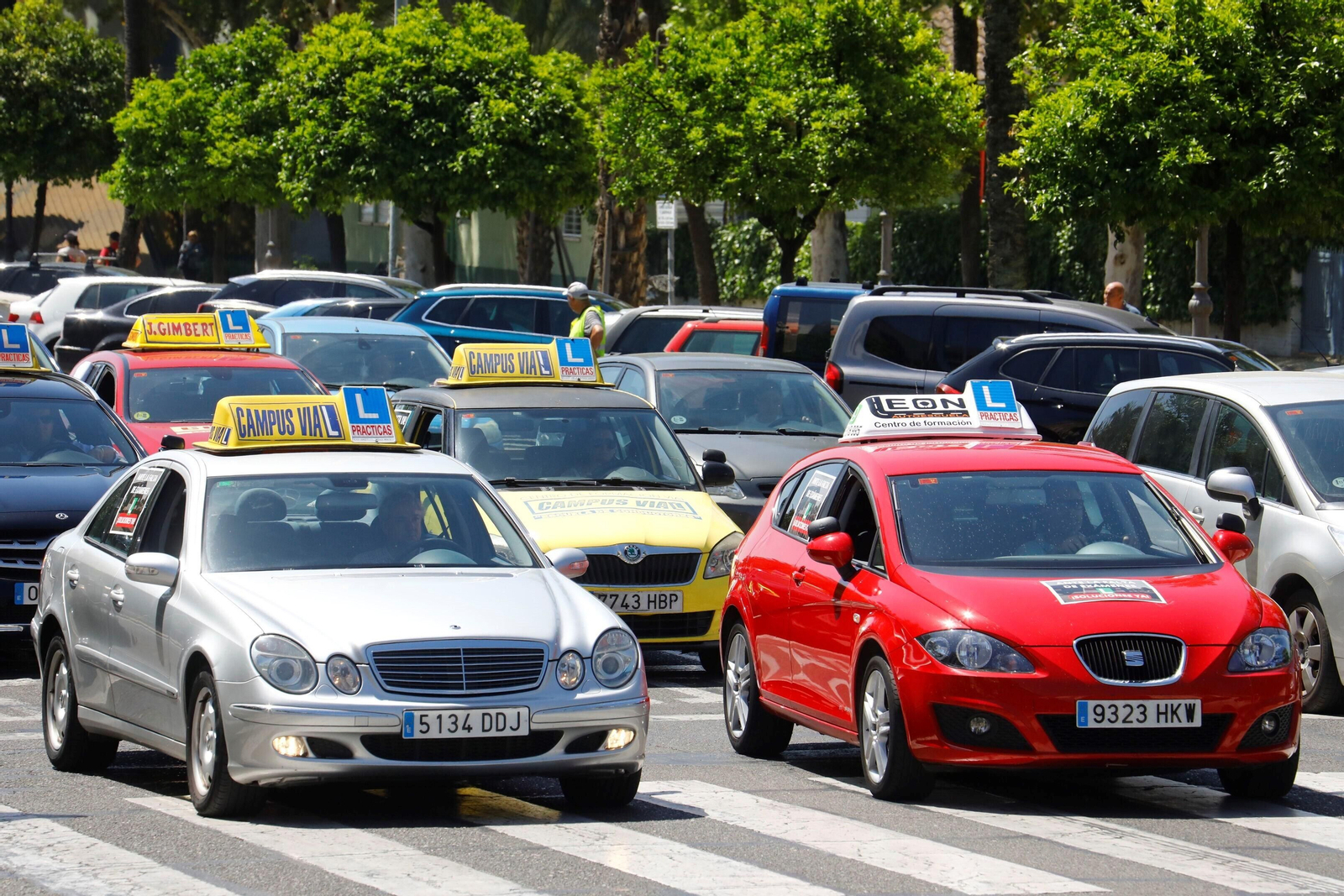 La protesta de las autoescuelas de Córdoba, en imágenes