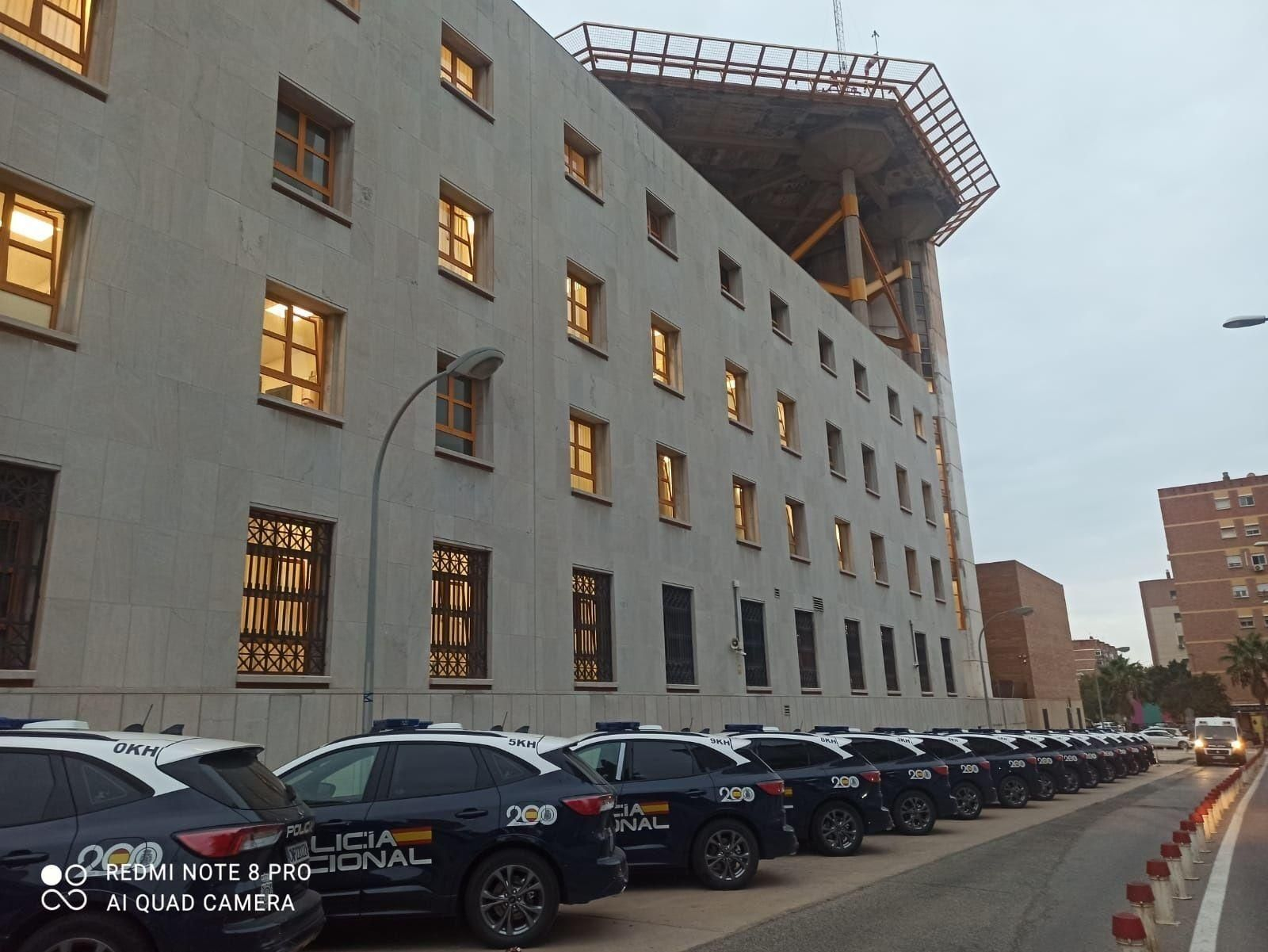 Fachada lateral de la Comisaría provincial de Málaga.