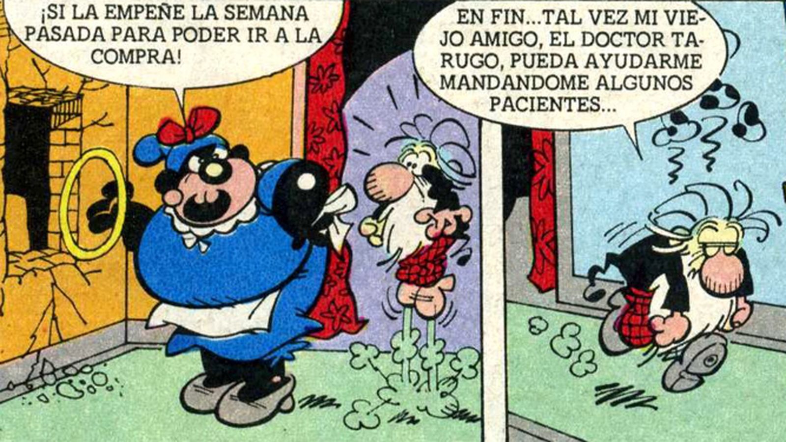 El doctor Cataplasma y su criada Panchita.