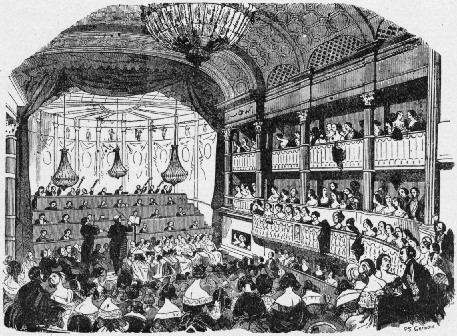 La Sala de Conciertos del Conservatorio de París en la década de 1840