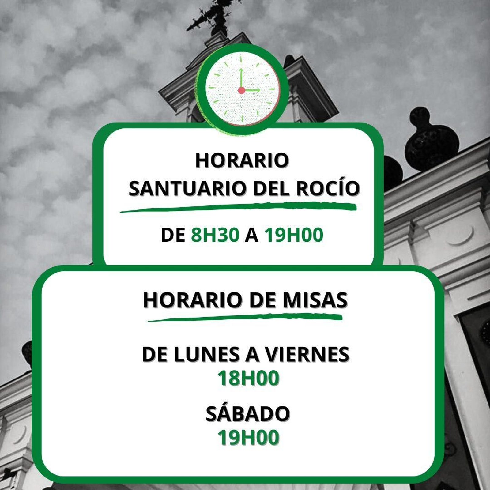 Horarios del Santuario. Horarios del Santuario.