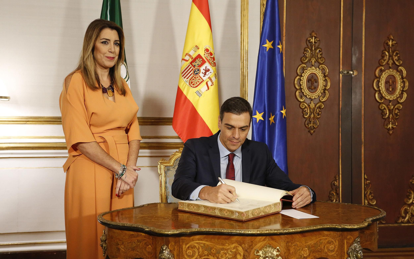 La reunión de Susana Díaz y Pedro Sánchez, en imágenes