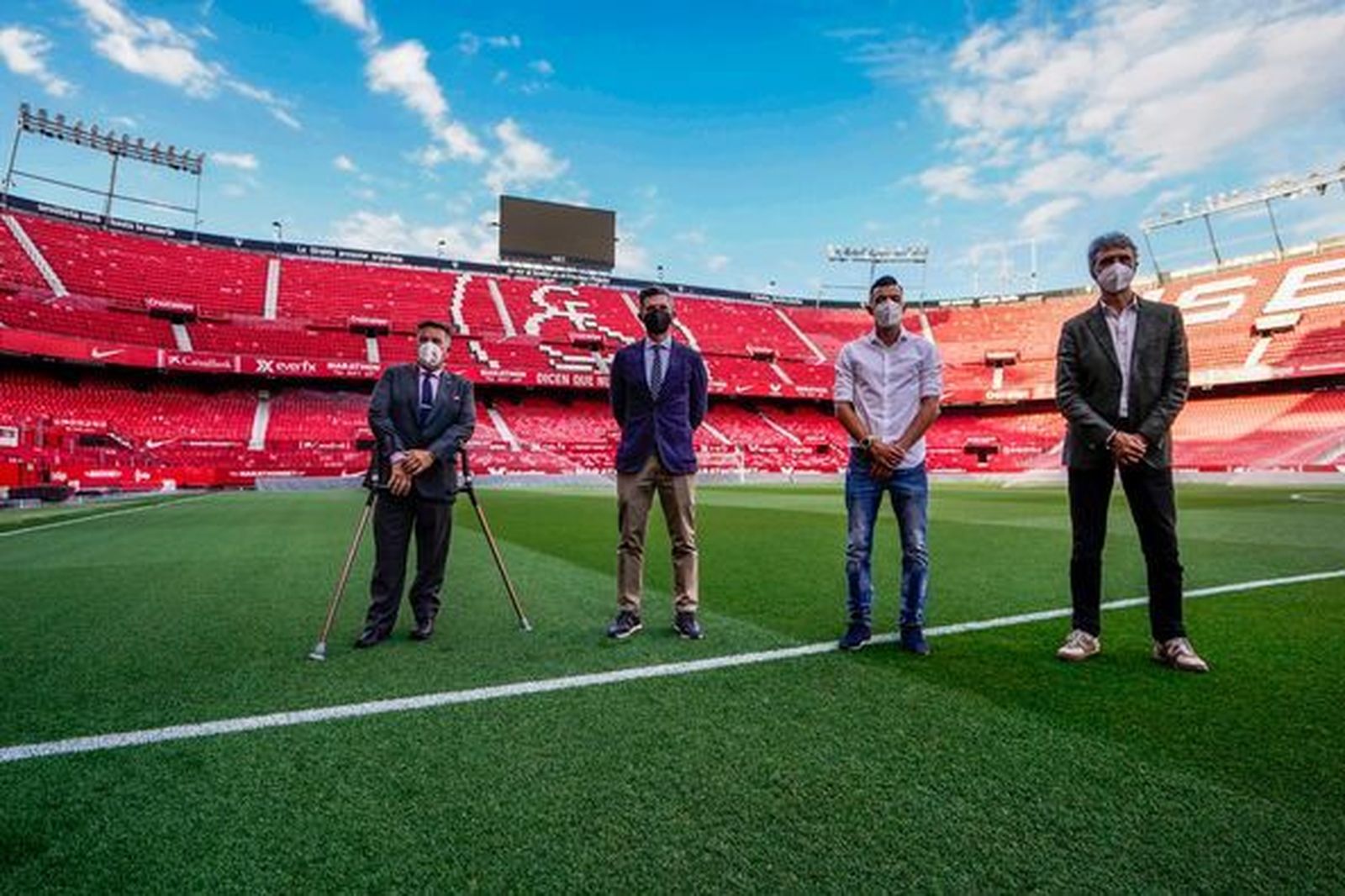 Nene Fernández, en el Sánchez-Pizjuán, donde presentó su reto.