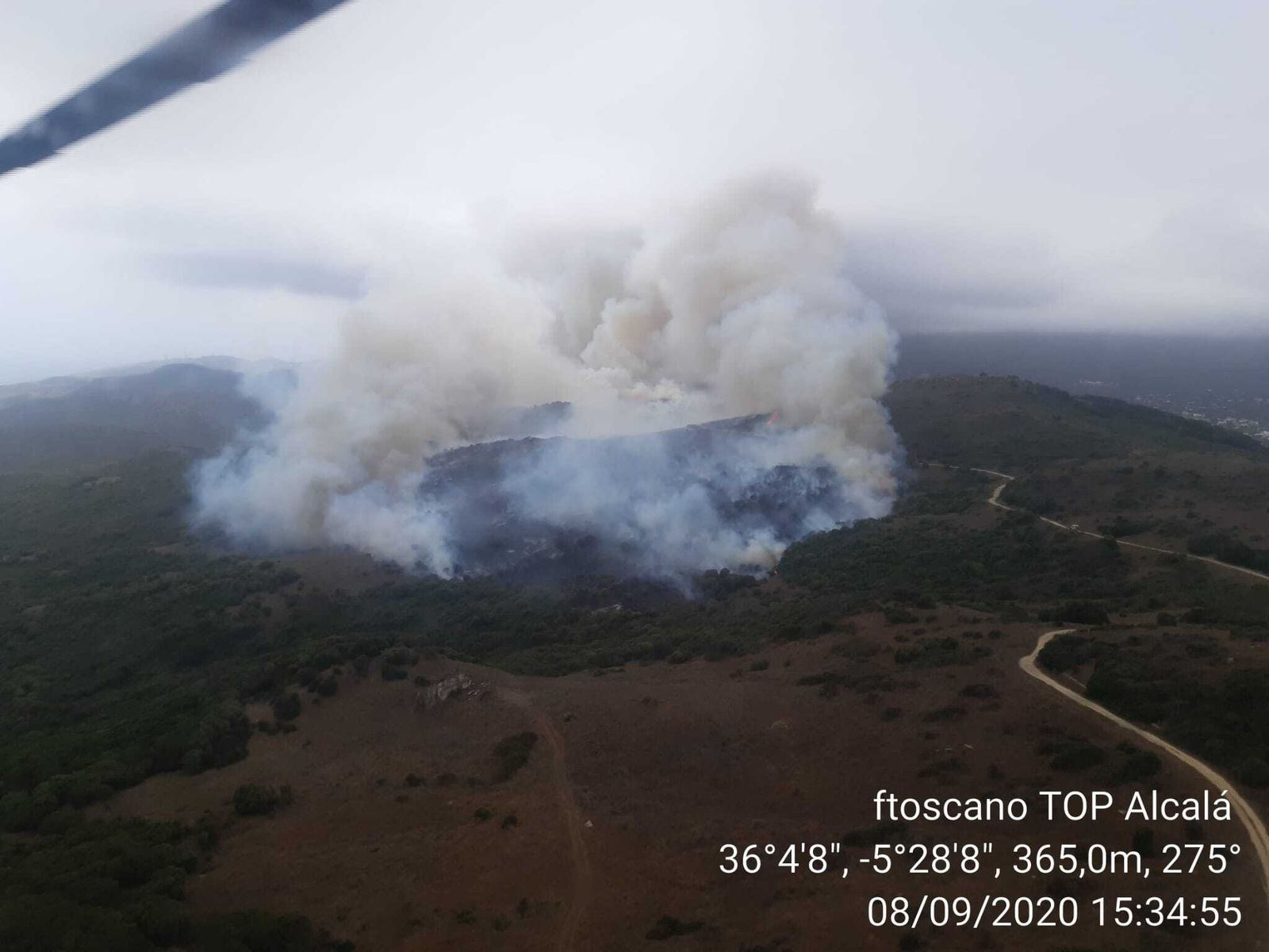 El incendio de Algeciras, visto desde el aire.