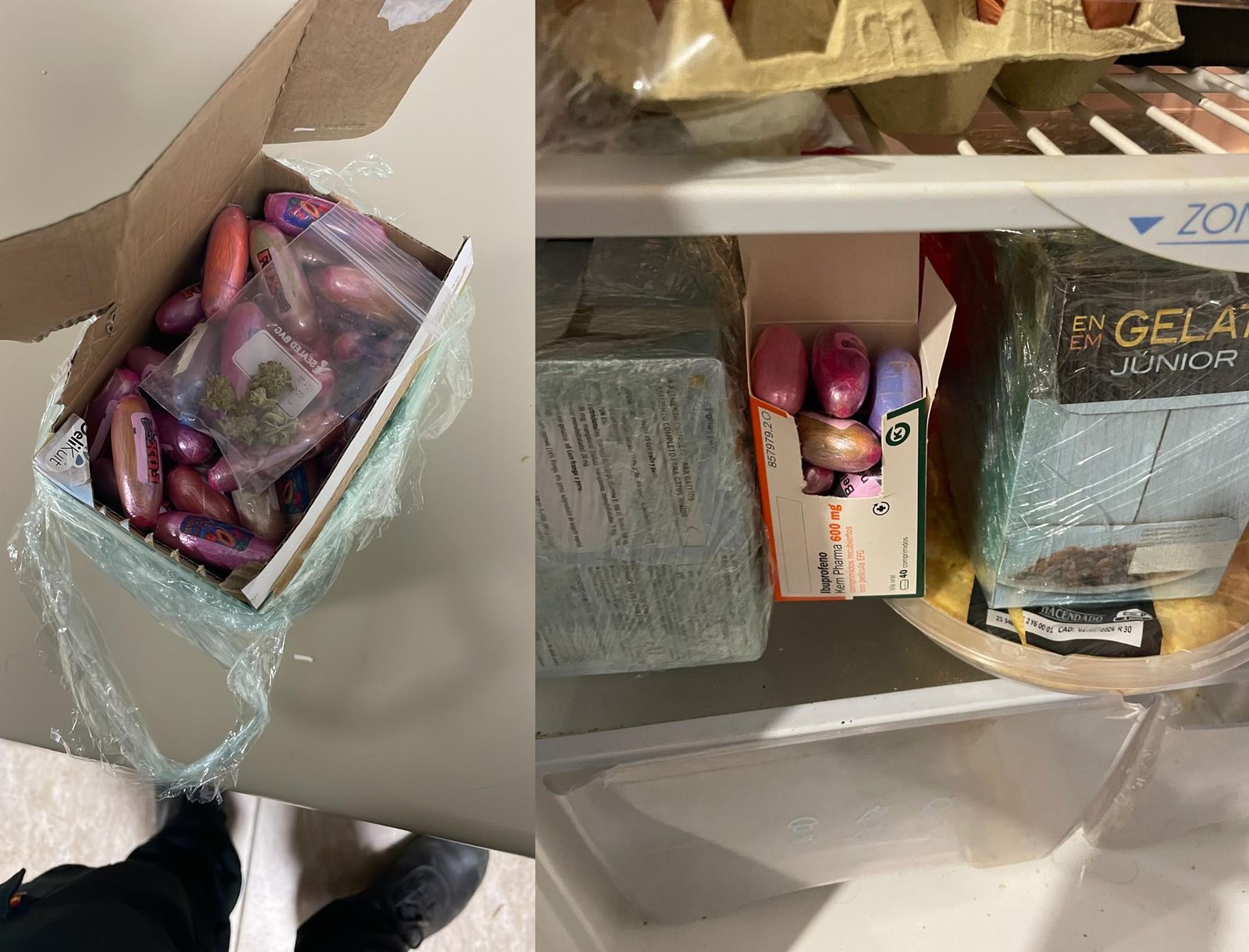 Parte de las sustancias incautadas por la Guardia Civil.