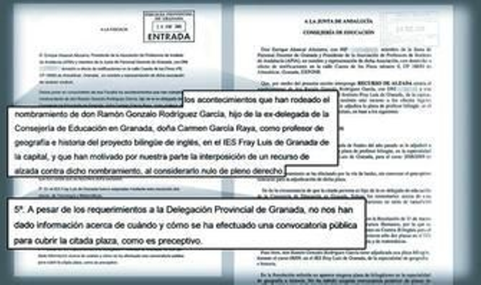 El presunto proceso fraudulento implica a un hijo de la ex delegada de Educación y portavoz socialista.
