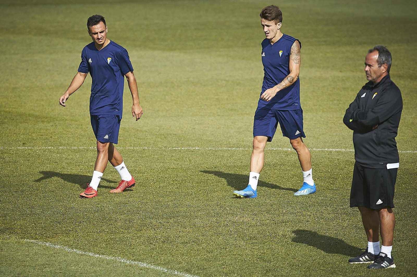 Álvaro García(i), Salvi y Álvaro Cervera, en un entrenamiento el pasado verano.