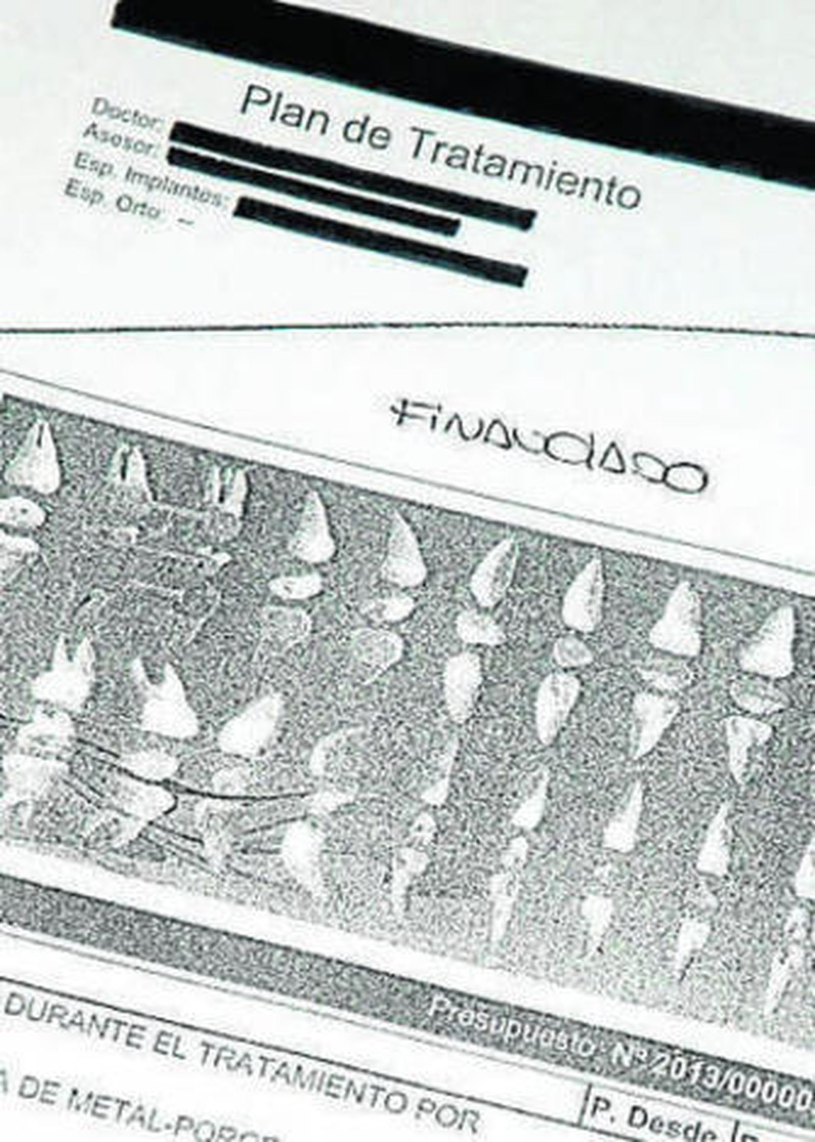 Uno de los documentos falsificados.