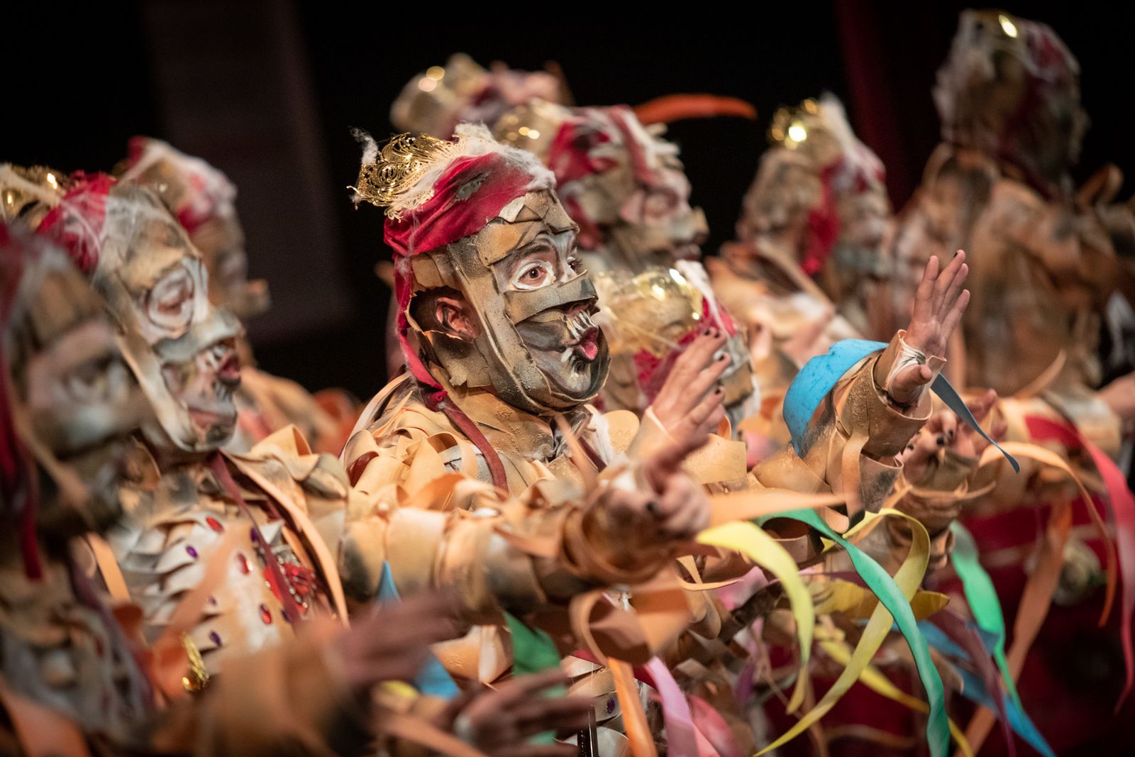 La comparsa de Algeciras 'Los ventidos' durante su actuación