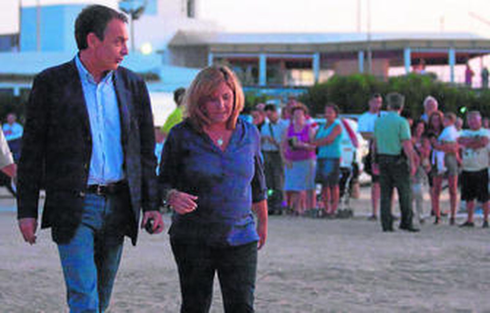 José Luis Rodríguez Zapatero e Irene García, ayer en Sanlúcar.