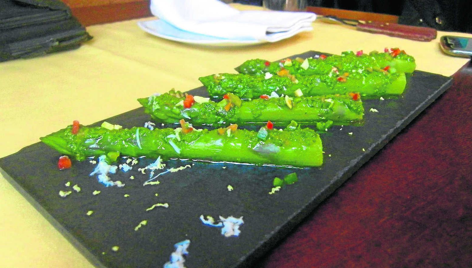 Vinagreta de espárragos.