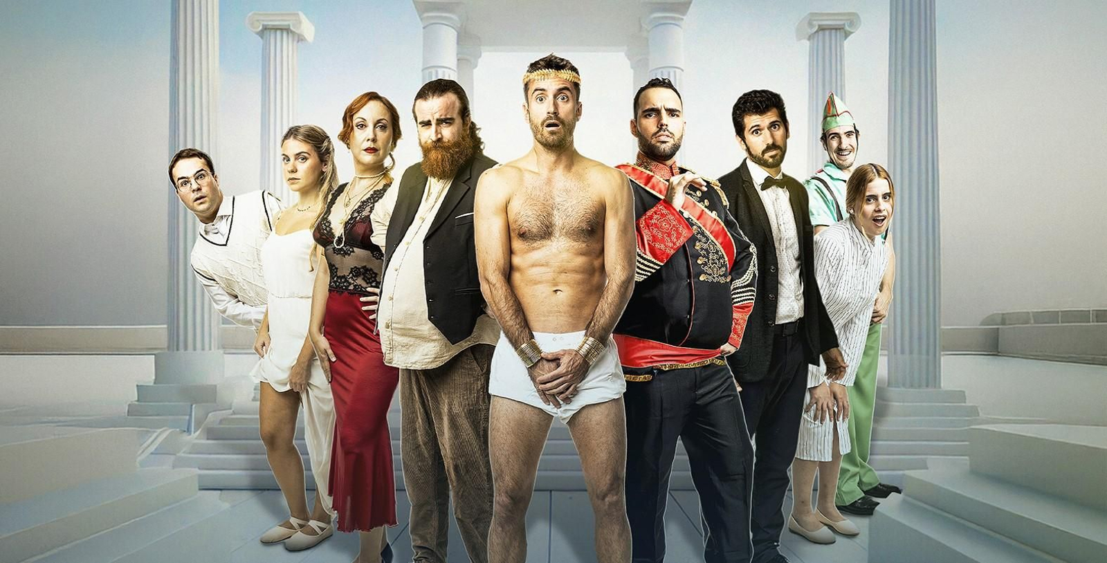 El elenco de actores que participa en ‘El Eunuco’.