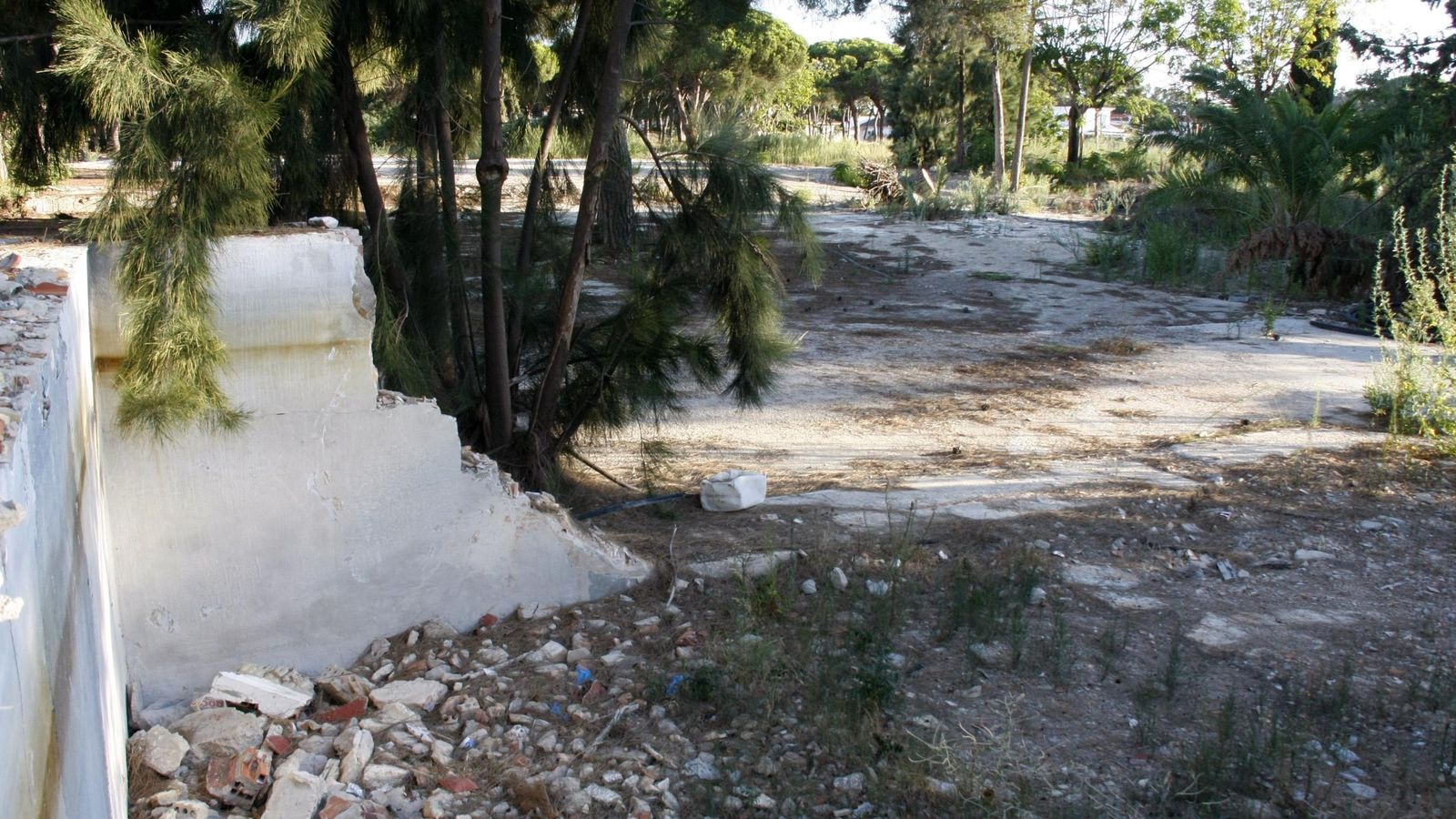 Una imagen interior de los terrenos del antiguo hotel.