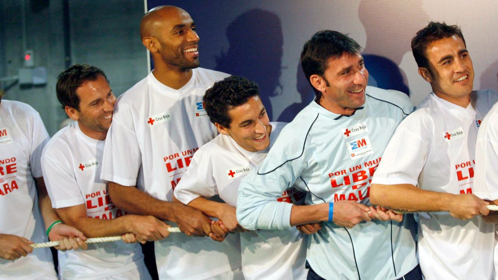 Jesús Navas y Kanouté en el acto benéfico de Rafa Nadal