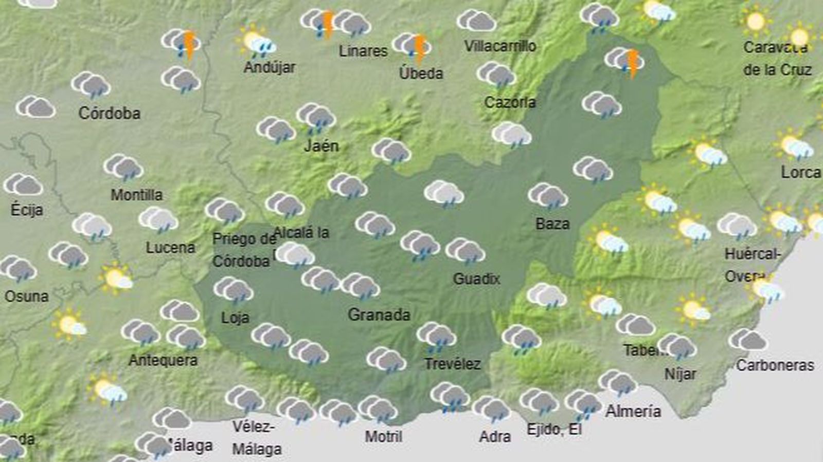 El Tiempo en Granada el 27 de enero de 2026