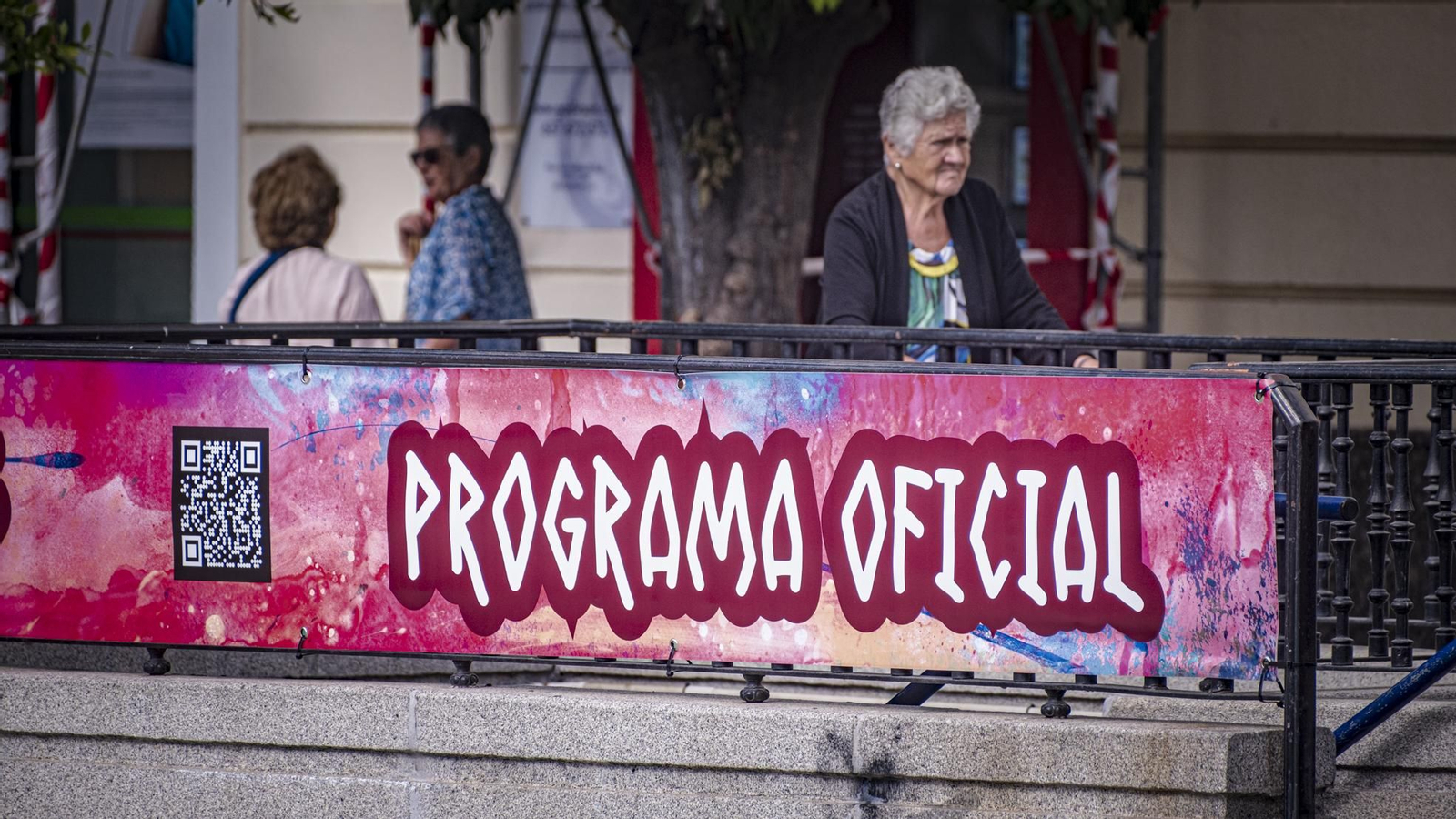 Código QR en la Plaza de San Antonio para acceder a la programación completa del evento.