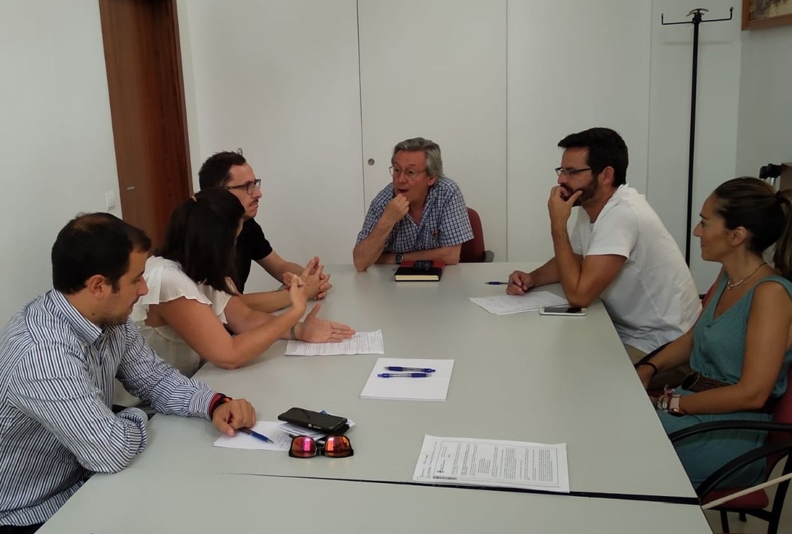 Unión Portuense, durante el encuentro celebrado con José Manuel Morales.