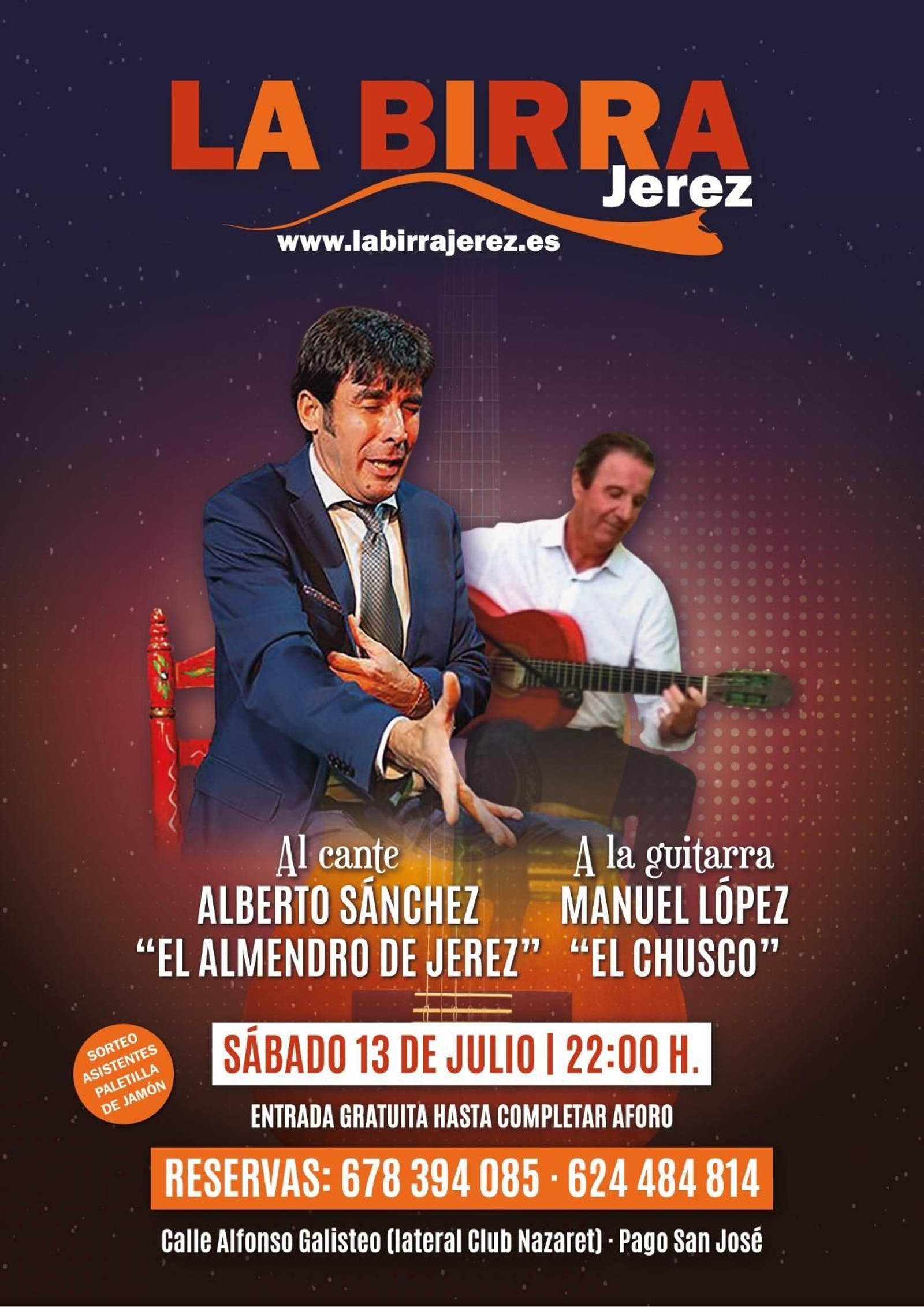 Cartel de la próxima actuación en La Birra (Jerez).