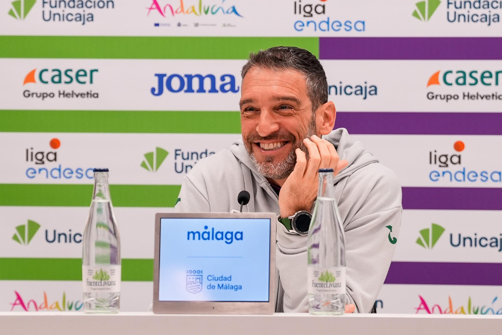 Ibon Navarro, en la rueda de prensa ante el Barça.