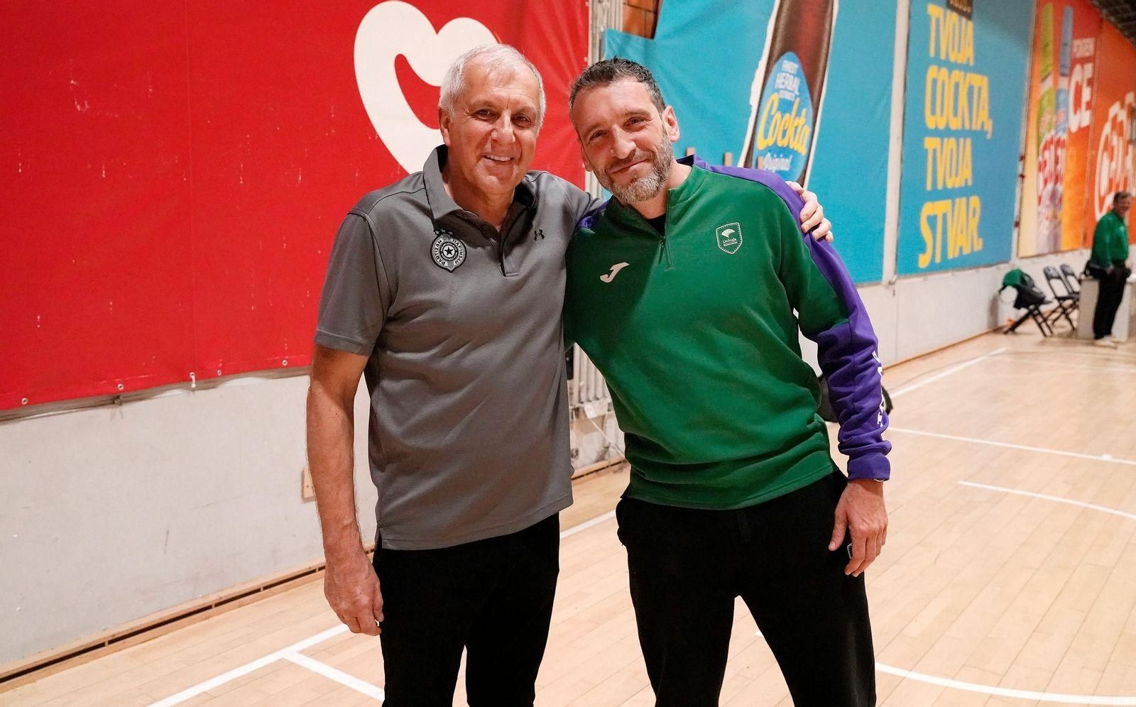 Obradovic, con Ibon Navarro.