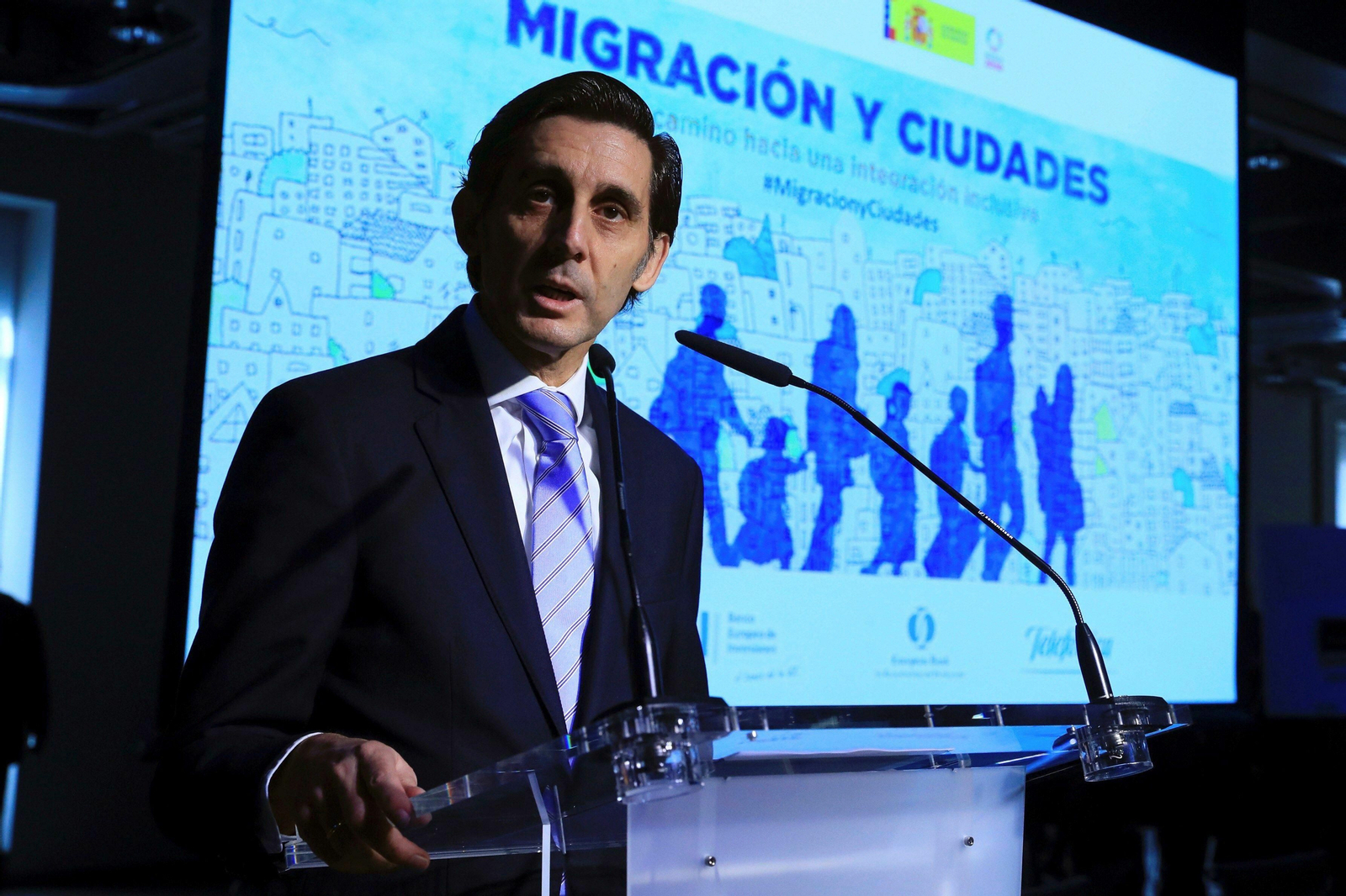 José María Álvarez Pallete, presidente de Telefónica, durante una conferencia el pasado mes de marzo