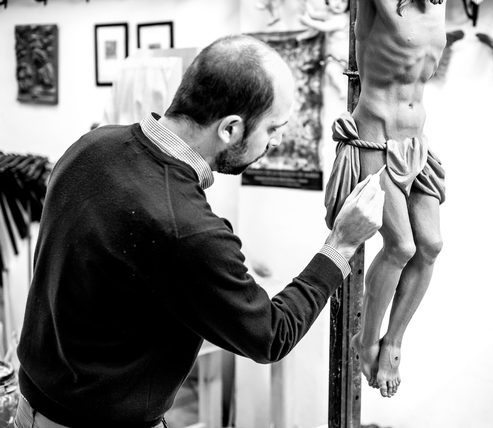 Modelo en barro del Crucificado de la Vera Cruz para Montequinto