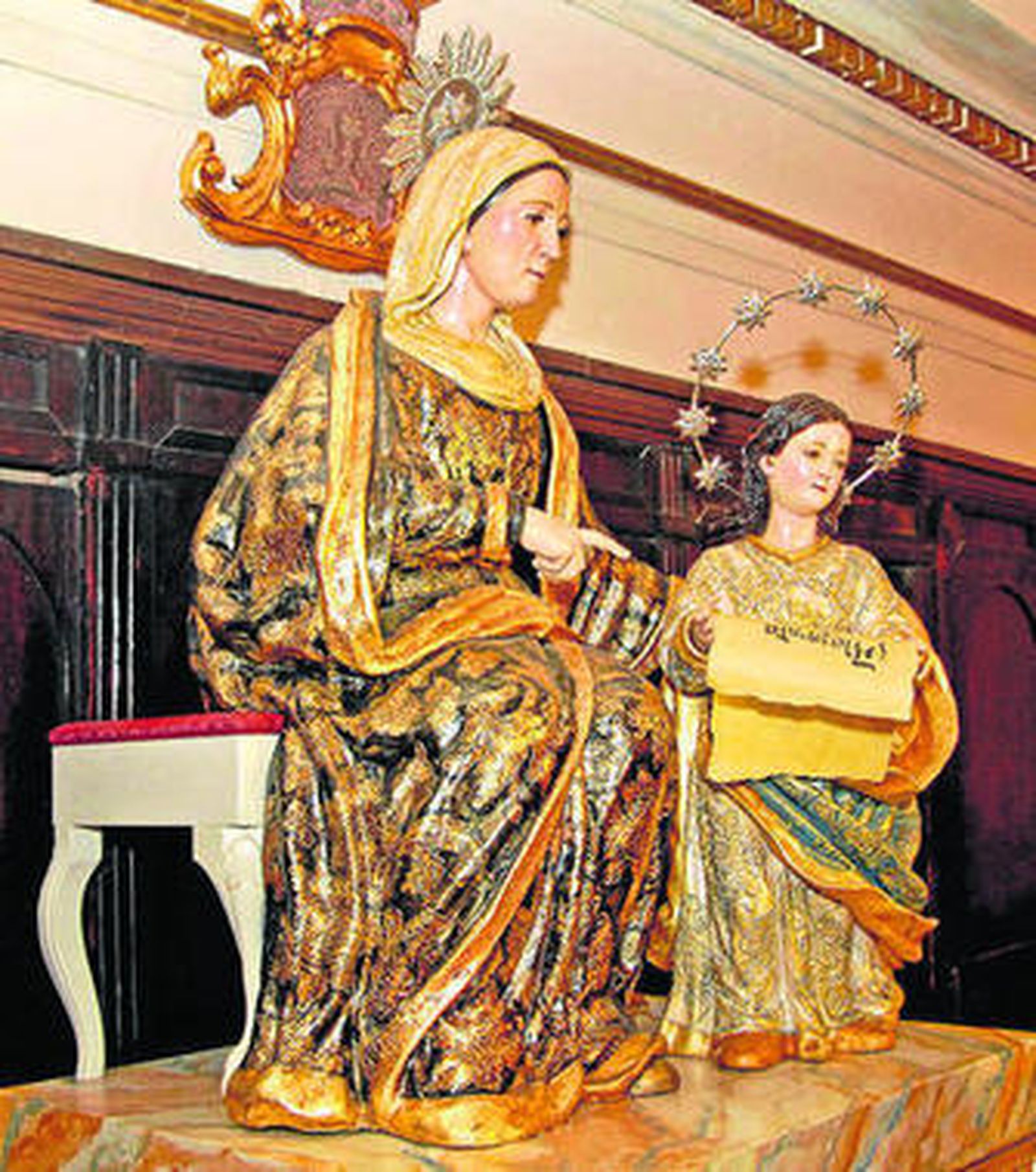 Vista de la réplica de la imagen de Santa Ana presentada ayer.