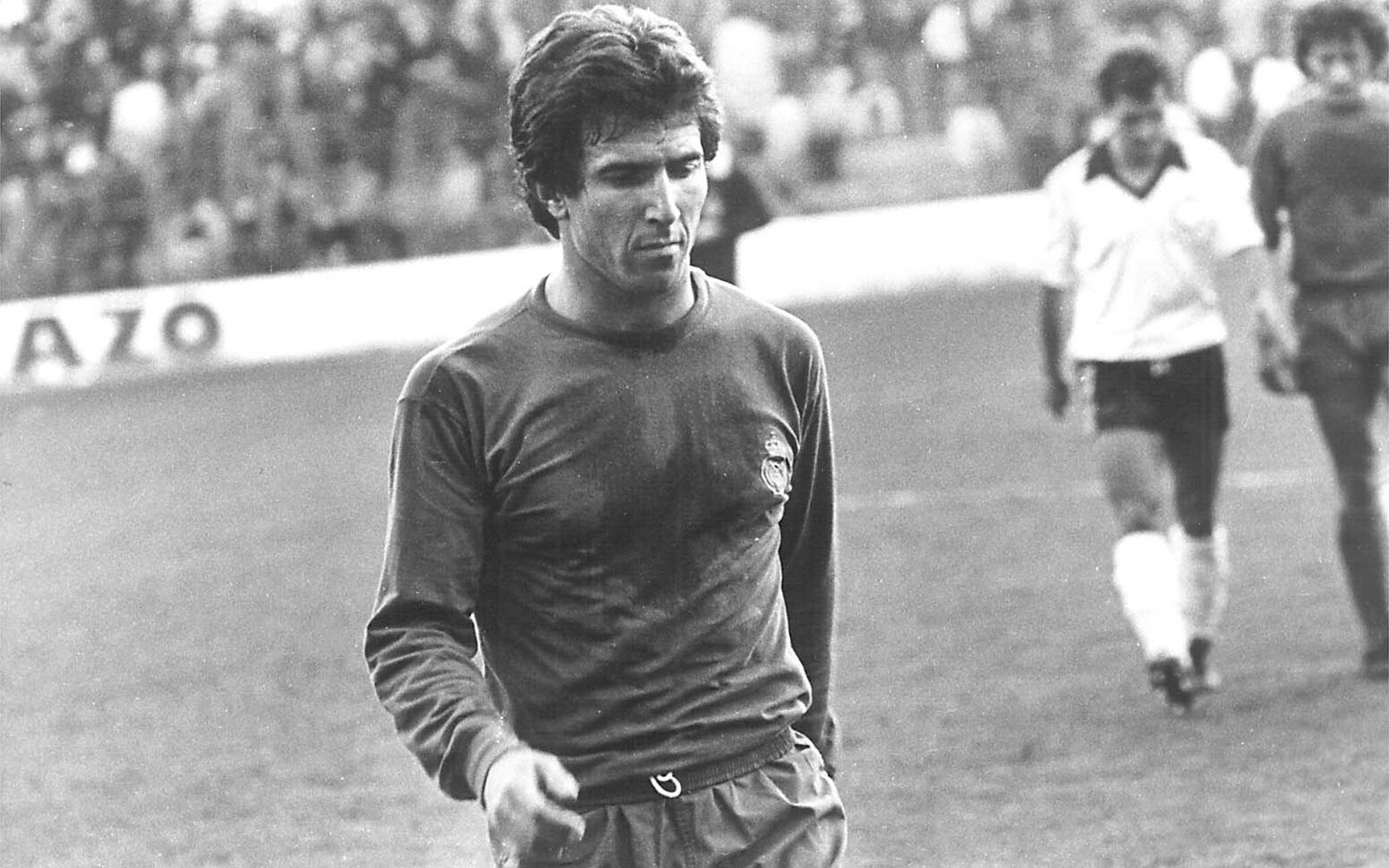 El malagueño Juanito, en un partido con la selección española.