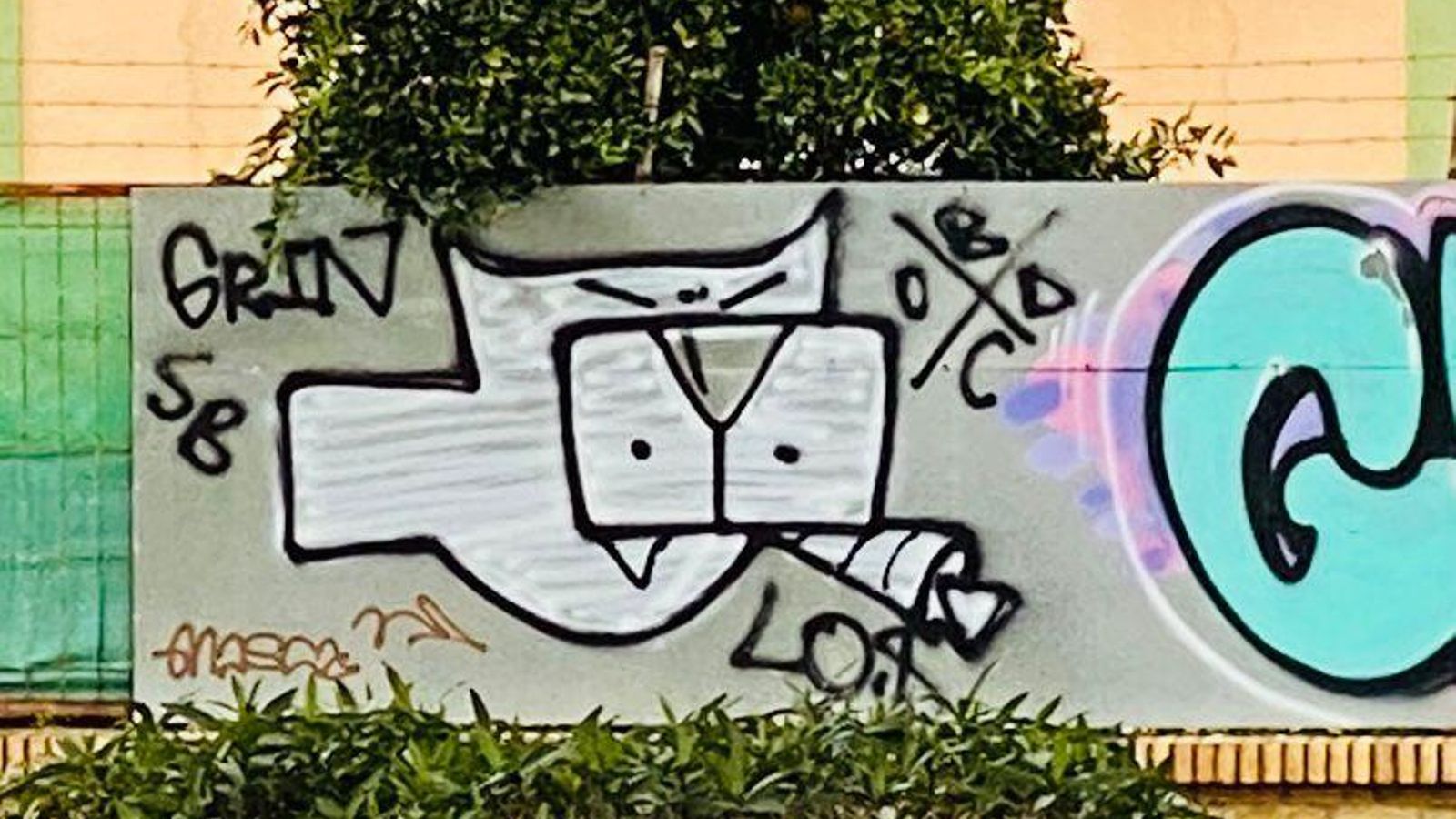 Otro de los grafitis cuya autoría se investigan.