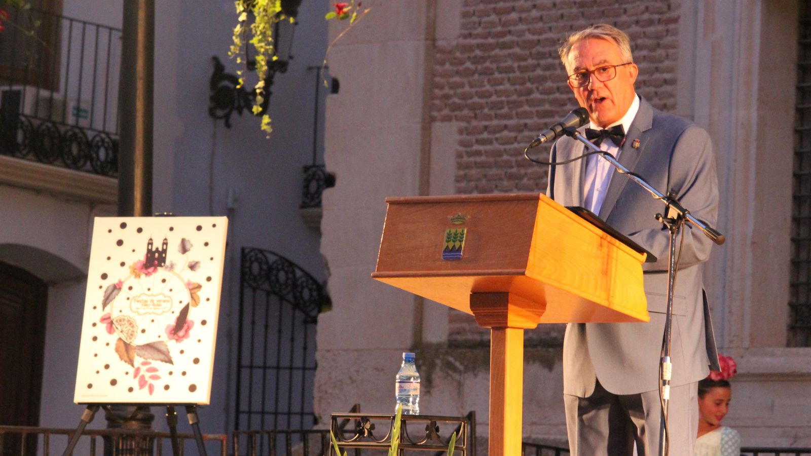 El pregonero, durante su discurso.
