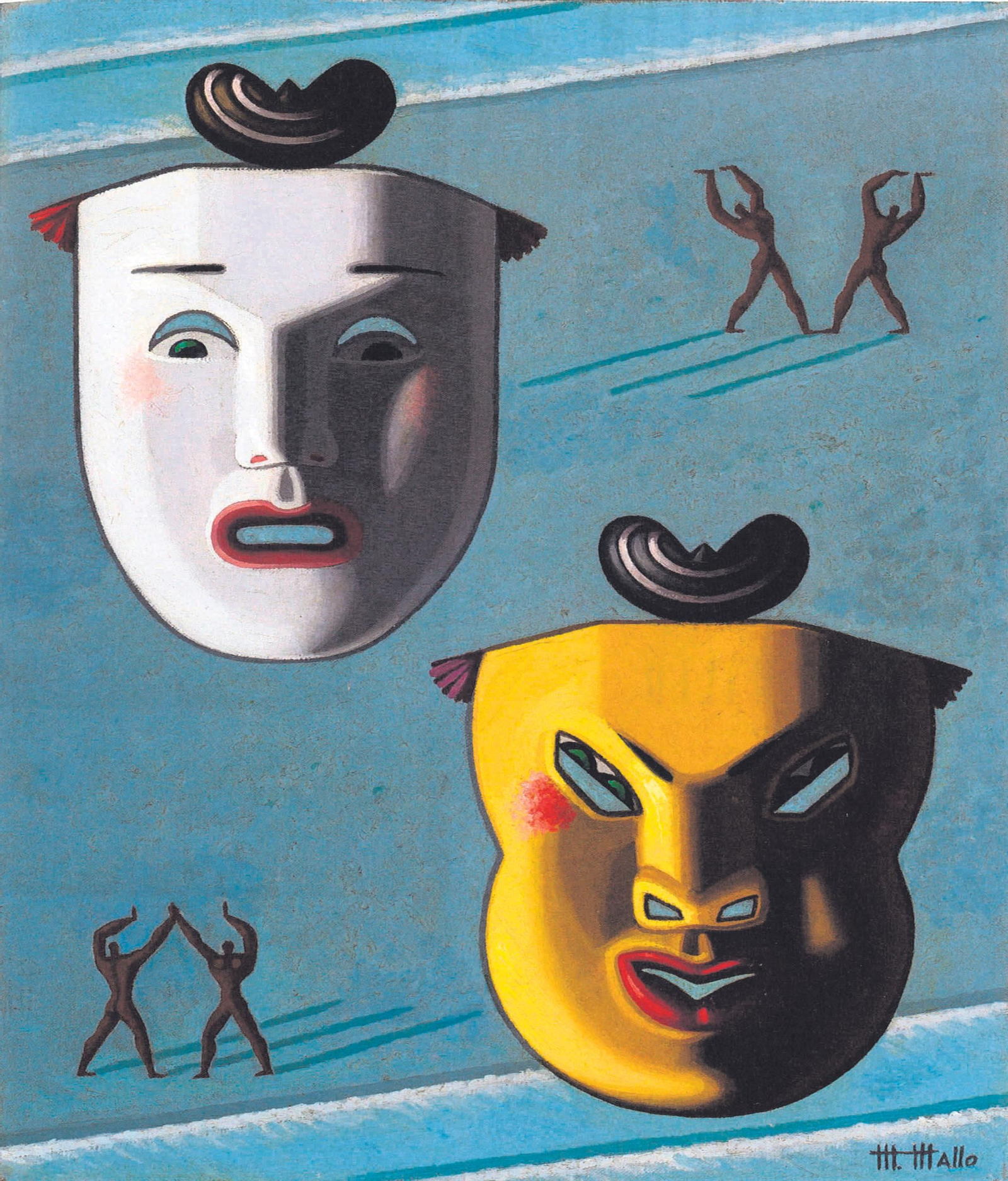‘Máscaras en diagonal’ (1951) de Maruja Mallo, pintada en su exilio argentino.