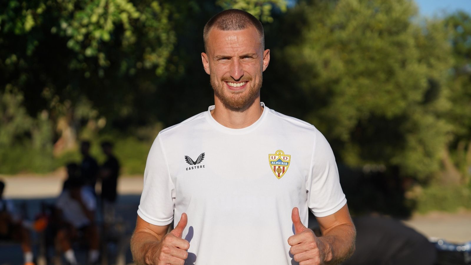 Rodrigo Ely, durante la pretemporada de la campaña 2022-23 con el equipo almeriense.