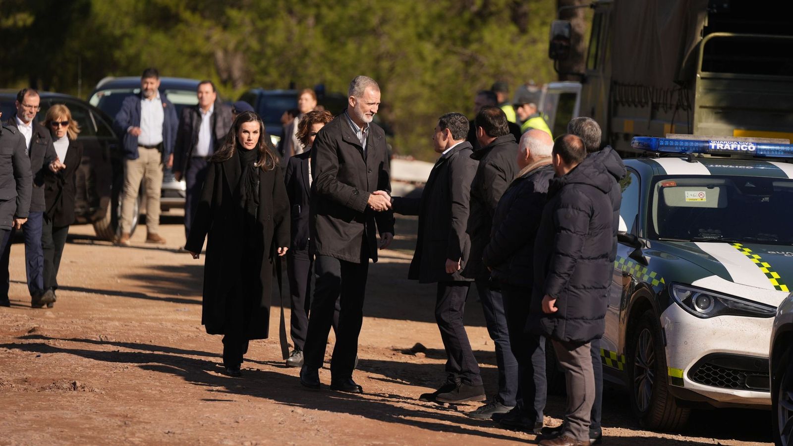 Llegada de los Reyes de España a la zona cero.