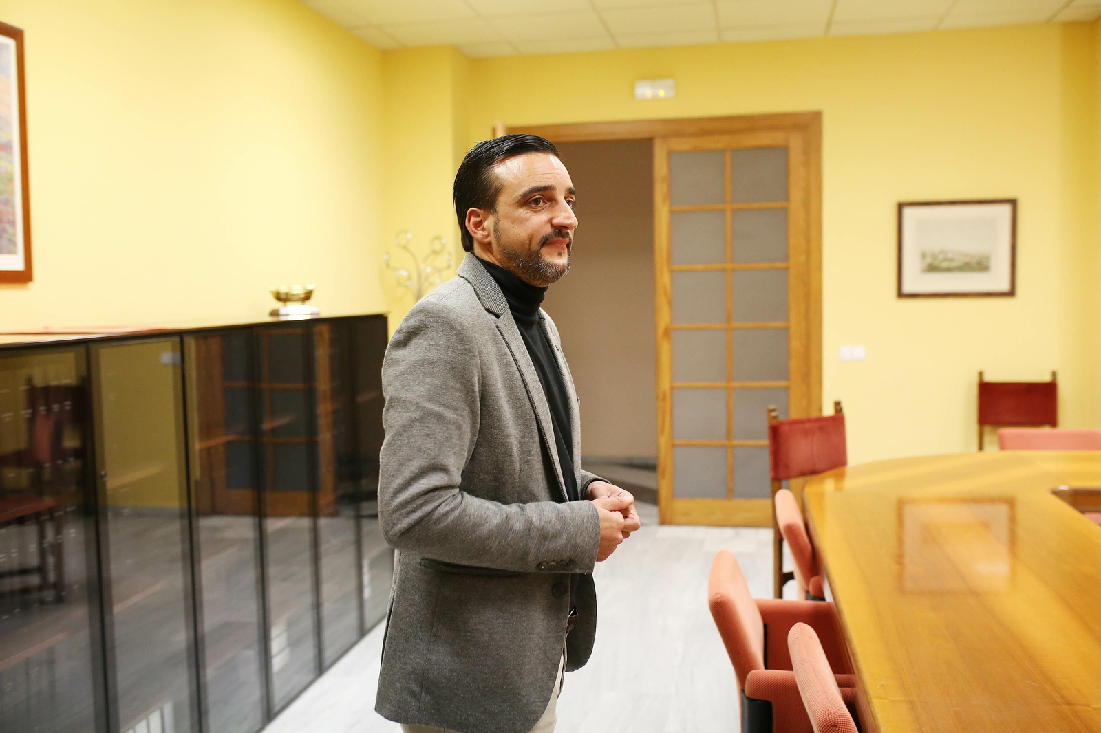 José Antonio Díaz en el Ayuntamiento, tras una comparecencia. José Antonio Díaz en el Ayuntamiento, tras una comparecencia.