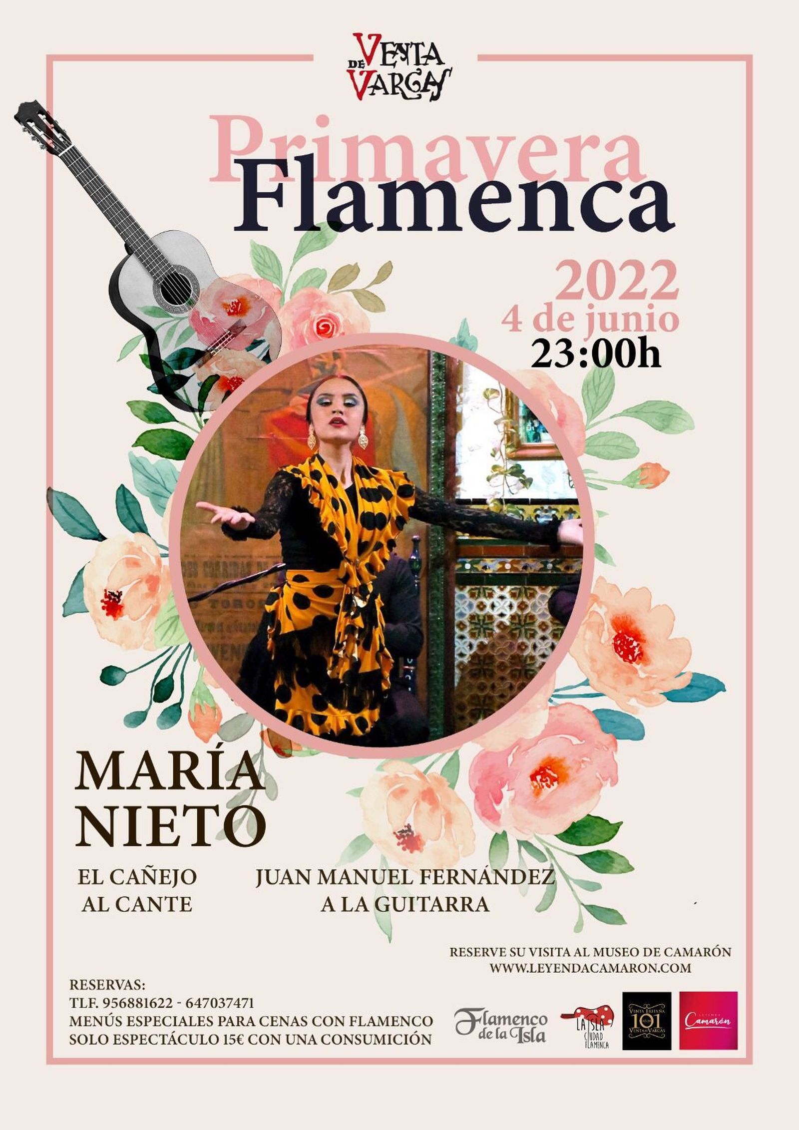 Cartel de la actuación de María Nieto, en la Venta de Vargas.