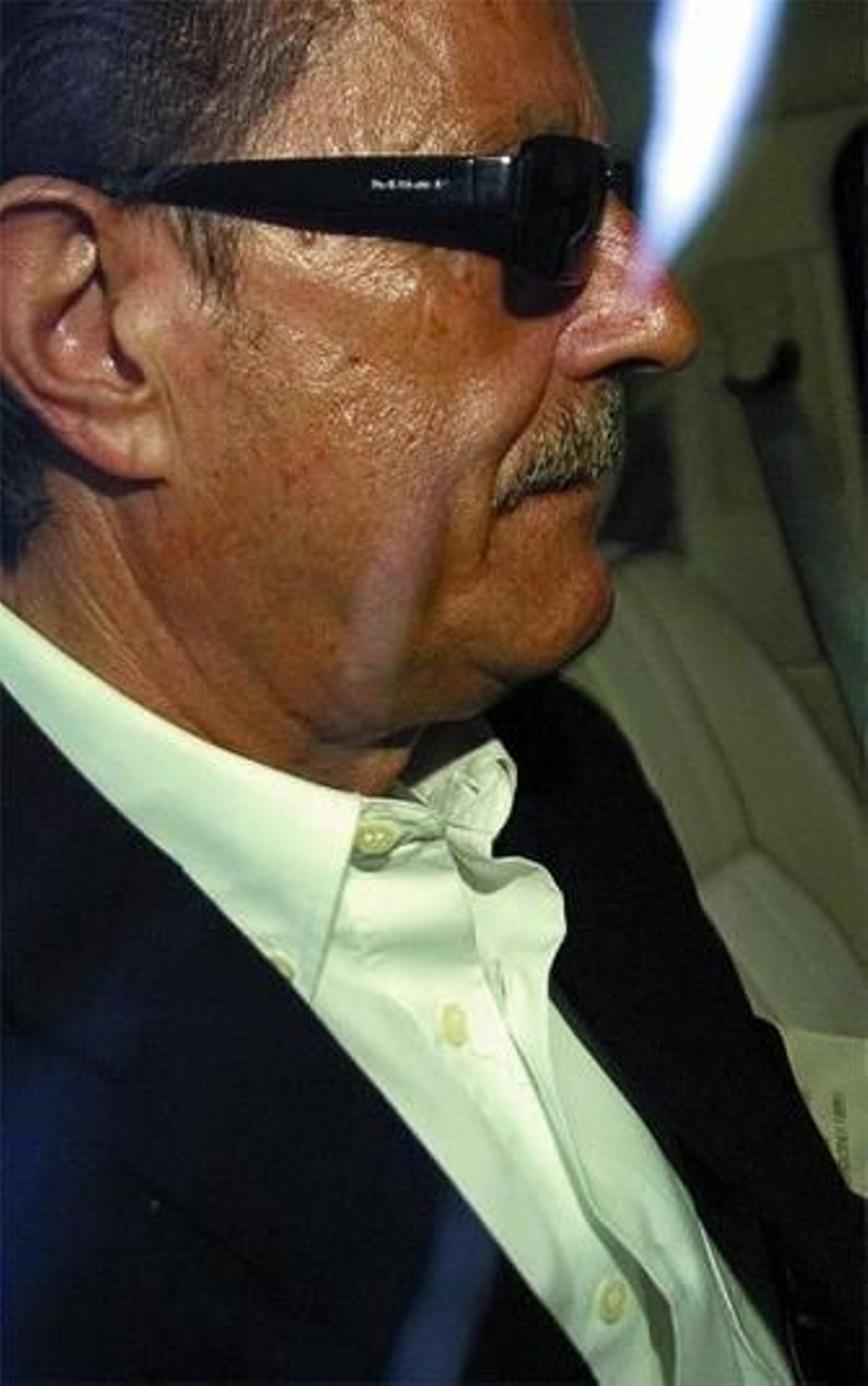 Julián Muñoz, el sábado a su llegada a Marbella.