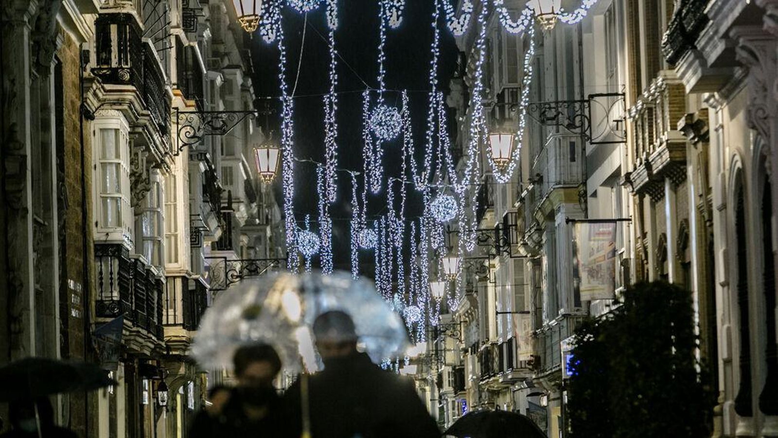 Luces de Navidad en Cádiz.