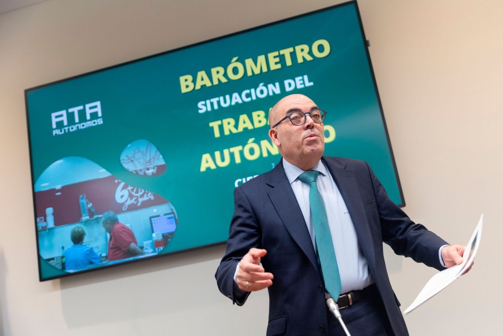 Lorenzo Amor, durante la presentación de  ‘El Barómetro cierre 2025. Perspectivas 2026’ de ATA.