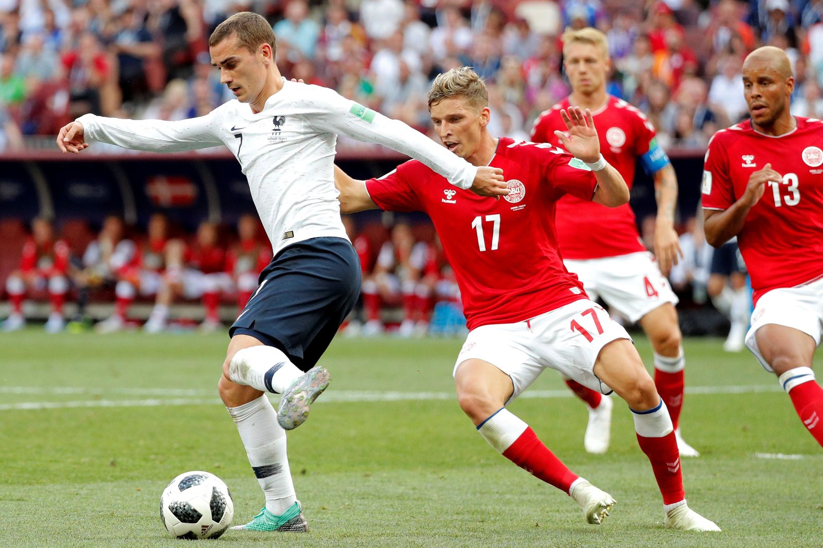 Las imágenes del Dinamarca-Francia