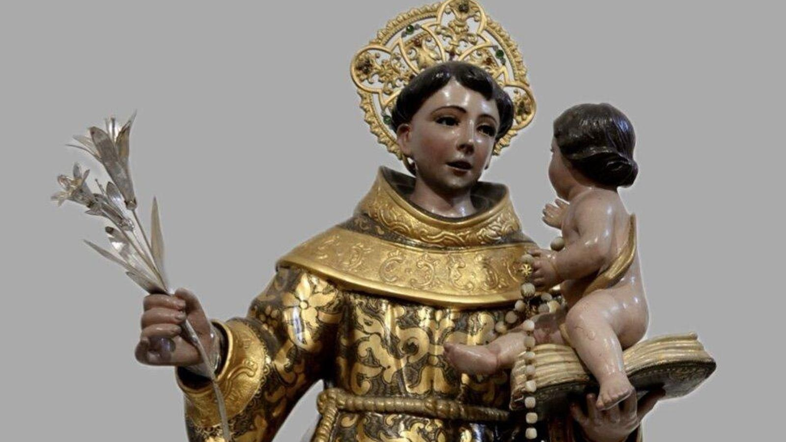 La imagen de San Antonio de Padua. La imagen de San Antonio de Padua.